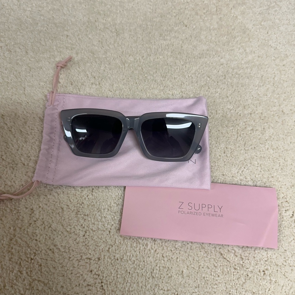 Z Supply Gray Square Polarized Sunglasses